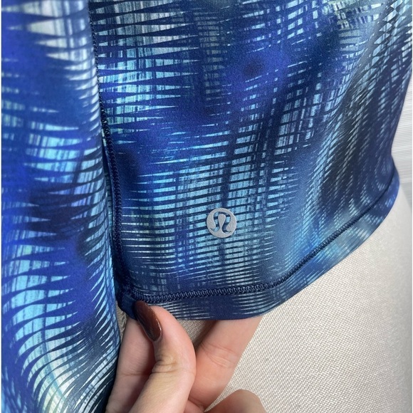Lululemon Wunder Train Cropped Long Sleeve Shapeshifter Flux Blue Multi Size 10 - Picture 6 of 7